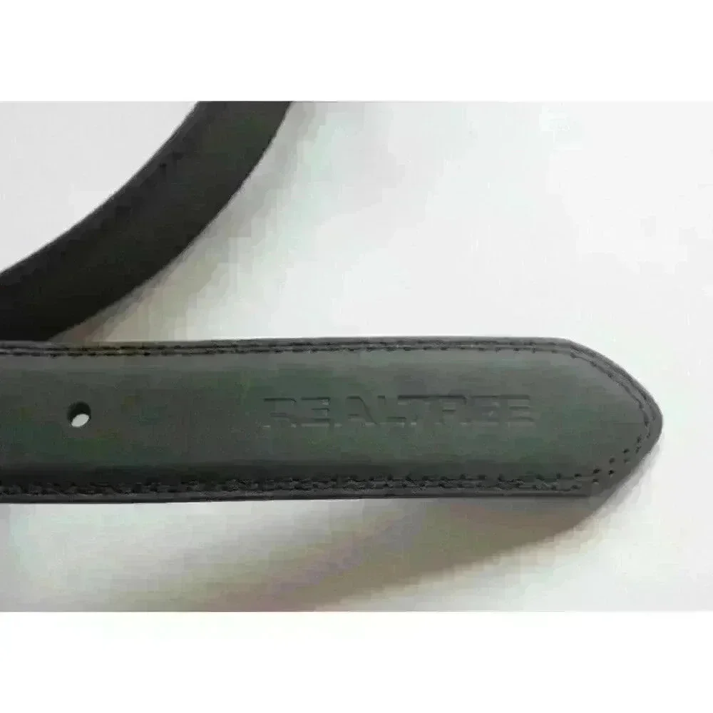 Real Tree Black Dress Belt Casual Fit Size 42/102 Black Genuine‎ Leather NWT
